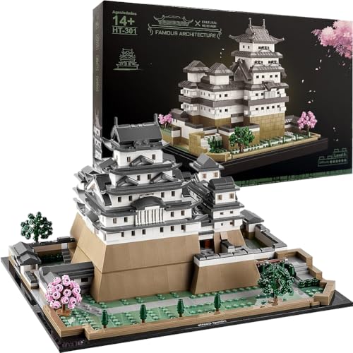 Himeji Castle Bauset, Architecture Burg Himeji,Set für Fans kreativer Gartenarbeit und japanischer Kultur, berühmte japanische Gebäude, Architecture Landmarks Collection, Modellbausatz für Erwachsene von QWEPU