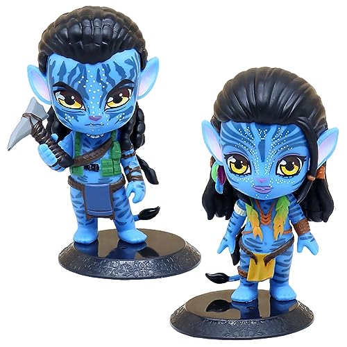 QWEPU 2Pcs AVA-tar Figuren, AVA-tar Mini Figuren Set AVA-tar Mini Figuren Kuchen Dekoration PVC Action Figur Modell Kleines Karikatur Figuren Set Ideal für Sammlungen von Filmfans von QWEPU