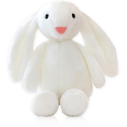 QWEPU Osterhasen Figuren, Plüsch Hase Kaninchen, Hase Kuscheltier, Hase Kaninchen Plüschtiere Stofftier Puppe Plüschtier Geschenke für Ostern Valentinstag (Weiß,28cm) von QWEPU