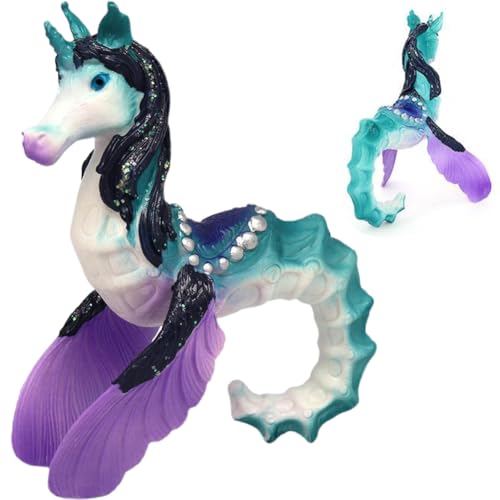 Seepferdchen Elf Spielfigur Meeres Familie, dekorative Ornamente,Unterwasserpferd Mythische Pegasus Modell,Ornaments Ornaments-Action-Figur (9.9 * 12.7cm) von QWEPU