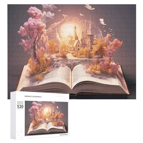 Puzzle für Erwachsene, 520 Teile, Fotocollage, Landschaft, anspruchsvolles Puzzle, Holzpuzzle, perfekt für Spieleabende, fertige Puzzle-Größe: 50,5 x 38,1 cm von QWJKM