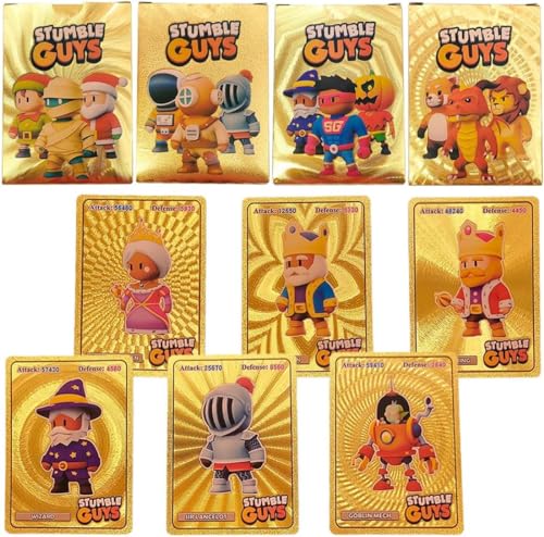 Stumble Guys 55 Pieces Gold Trading Cards Favorite for Fans Card Game Stumble Guys Trading Cards,Collecting Surrounds of Stumb Games for Adults von QWLEYCHN