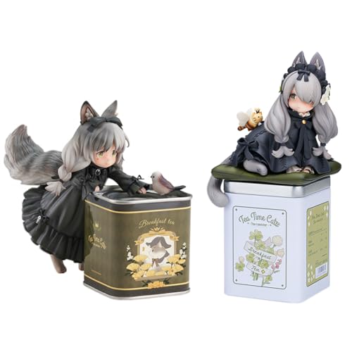 QWWZVQHJ Anime-Katzenfigur, Modellstatue, dekorierte Figur aus der Lebenssammlung, süße Mini-Cartoon-Manga-Actionfigur-Skulptur, handgefertigte Sammler-Dekoration for den Schreibtisch(2pcs,2PCS) von QWWZVQHJ