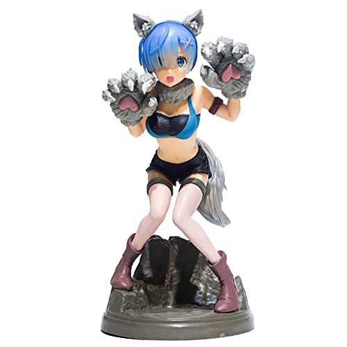 QWWZVQHJ Anime Rem Figur Statue, 22 cm Maid Ver Remu Figur Modell Zeichentrickfigur Skulptur Spielzeug Handgefertigte Sammlerstück Schreibtischdekoration for Fans(Rem E,19cm) von QWWZVQHJ