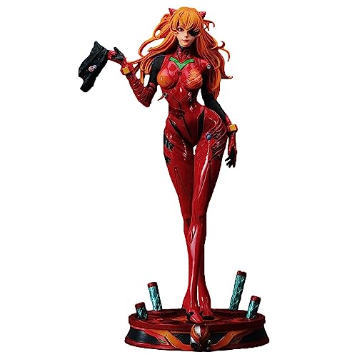 QWWZVQHJ Ayanami Rei und Asuka Langley Soryu Figur Statue, 1/4 Maßstab große Anime Figur Modell Skulptur, Enge Leder Outfit Stil Mädchen Figur Sammlerstück Display Dekoration(C) von QWWZVQHJ