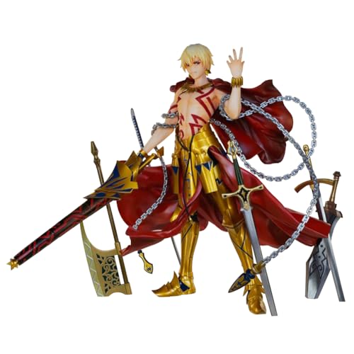 QWWZVQHJ Fate Stay Night Figur Statue - 25 cm FGO Gilgamesh Figur Modell Waffen Szene Stehende Pose Skulptur Sammlerstück, Exquisite Anime Figur Artefakt Geschenke von QWWZVQHJ