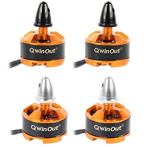 QWinOut 1806 2400KV CW CCW Brushless Motor for DIY 2-3S FPV Racing Drone 250 Mini Drone Multi-Rotor CC3D 260 330 RC Quadcopter (2 pcs CW + 2 pcs CCW) von QWinOut