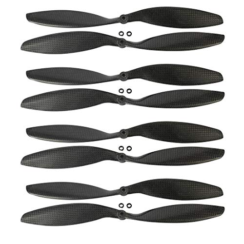 QWinOut 3k Carbon Fiber Propeller Cw CCW 8045 8047 9047 1045 1047 1147 1238 1245 1447 1555 CF Props for RC Quadcopter Hexacopter Multi Rotor UFO (9047, 4 Pairs) von QWinOut