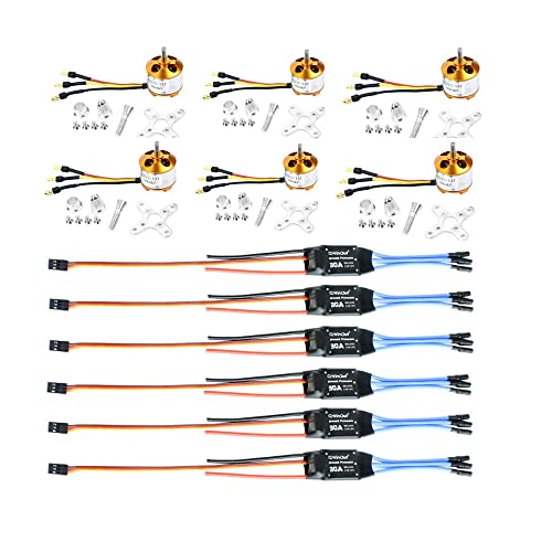 QWinOut A2212 1000KV Brushless Outrunner Motor 13T + 30A Speed Controller ESC + 3.5mm Banana Connectors for DIY RC Drone Aircraft KK 4 Axle Copter UFO von QWinOut