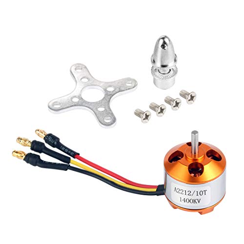 QWinOut A2212 1400KV Brushless Outrunner Motor with Mount 10T + 3.5mm Male Banana Bullet for RC Aircraft/KKmulticopter 4/6 Axle Quadcopter UFO (1 Pcs) von QWinOut