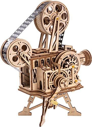 QXSJEDYCH 3D-Projektor-Puzzle, DIY-Holzmodellbausatz for Erwachsene for BAU eines tragbaren Film- und mechanischen Zahnradbausatzes, EIN Geschenk for Ihre Liebsten von QXSJEDYCH