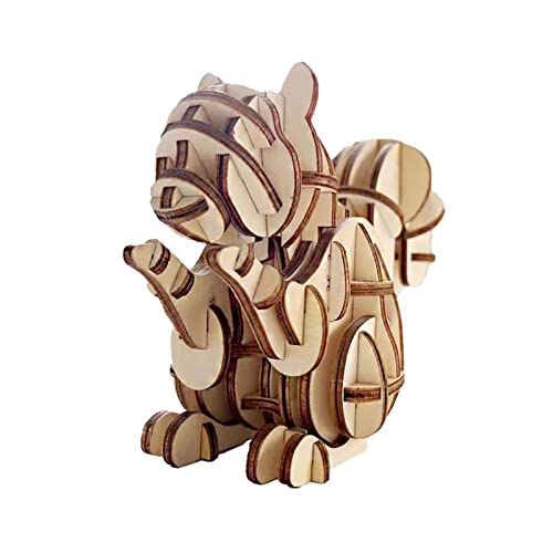 QXSJEDYCH Klassisches Eichhörnchen-3D-Holzpuzzle – Denksportaufgabe mit Tieren for Zusammenbauen – Kunst und Handwerk for Kinder – Schreibtischdekoration/Heimwerker-Hobbys/Geschenke for Teenager und K von QXSJEDYCH