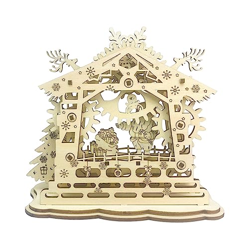 QXSJEDYCH Weihnachtsdekorationen 3D-Stereoskopisches Holzpuzzle, DIY handgefertigte mechanische Holzmodelle for Erwachsene, Geburtstag for Kinder von QXSJEDYCH