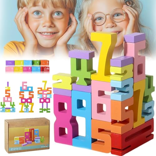 QYDKWK 20 Stück Hölzerne Zahlenbauklötze, Montessori Spielzeug ab 3 Jahre, Frühes Lernspielzeug Stapelspiele Holznummer Bausteine Set Pädagogisches Geschenk für Jungen und Mädchen QYDKWK 20 Stück Hölzerne Zahlenbauklötze, Montessori Spielzeug ab 3 Jahre, Frühes Lernspielzeug Stapelspiele Holznummer Bausteine Set Pädagogisches Geschenk für Jungen und Mädchen von QYDKWK