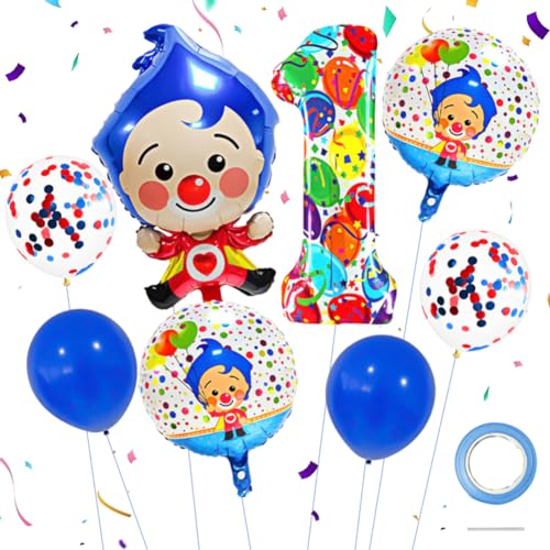 Clown Luftballon,Geburtstagsdeko Zirkus, Deko 1 Geburtstag, 1 jahr Geburtstagsdeko,Zirkus Folienballon Deko Clown Luftballons Set,für Karneval, Geburtstagsparty-Dekorationen von QYEHF