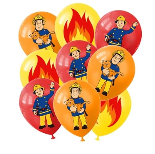 Feuerwehrmann Luftballon, Feuerwehrmann Deko Geburtstag,Fireman Ballon Set,24PCS Latexballon Feuerwehrmann sam geburtstagsdeko, Feuerwehrmann Party Supplies, Feuerwehrmann Geburtstag Dekoratio von QYEHF