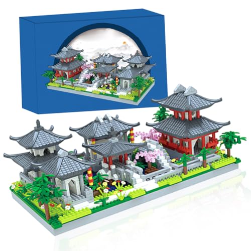 QYEHF Chinese Architecture of Suzhou Garden Micro Bausteine, Chinese Architecture Micro Bausteine Set,Suzhou Micro Mini Bausteine, 1625PCS Klemmbausteine Creative Geschenk,mit Geschenkbox von QYEHF