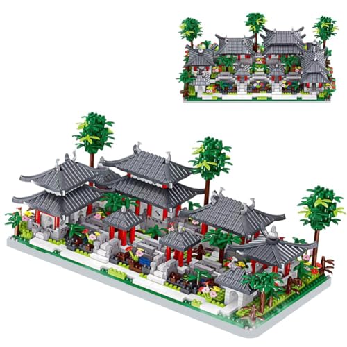 QYEHF Chinese Architecture of Suzhou Garden Micro Bausteine, Chinese Architecture Micro Bausteine Set,Teile Klassischer Suzhou Garden Haus Deko Modell,1625PCS Klemmbausteine Creative Geschenk von QYEHF