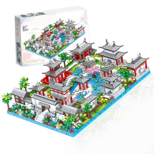 QYEHF Chinese Architecture of Suzhou Garden Micro Bausteine, Teile Klassischer Suzhou Garden Haus Deko Modell,SuzhouMicro Mini Bausteine, 2538PCS Klemmbausteine Creative Geschenk,mit Geschenkbox von QYEHF