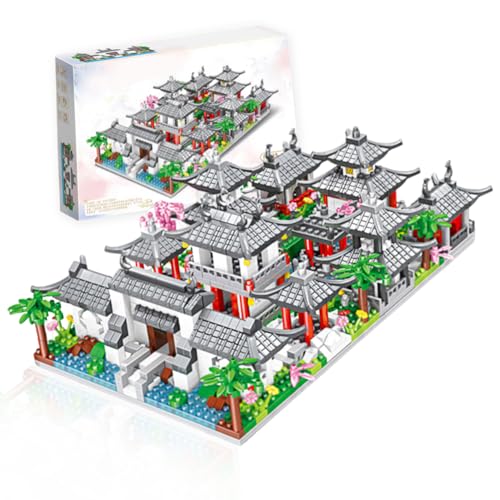 QYEHF Chinesische Architecture Suzhou Garden, Chinese Architecture Micro Bausteine Set,Suzhou Micro Mini Bausteine, 1317PCS Klemmbausteine Creative Geschenk,mit Geschenkbox von QYEHF