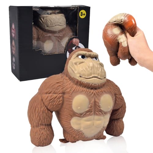 QYEHF Gorilla Stress Relief Toy, Gorilla Squeeze Toy, Squishy Monkey, Irritability Gorilla Toy, Anti-Anxiety Irritability Gorilla Toy, Soft, Entertainment and Decompression (Gorillas) Brown von QYEHF