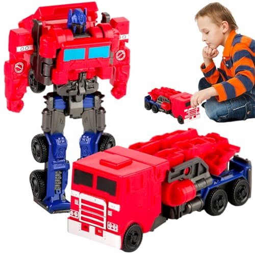 QYEHF Roboterspielzeug, 2 in 1 Roboter handgefertigtes Roboterspielzeug, Verformung Roboter für Erwachsene und Kinder, dekorative Sammlerstücke,Auto für Jungs Mädchen (rot) von QYEHF