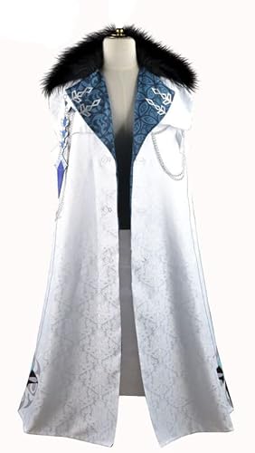 QYIFIRST Anime Fatui Umhang Mantel Ummantelung Cape Halloween Cosplay Kostüm Weiß Herren (Blau Zubehör) 2XL von QYIFIRST