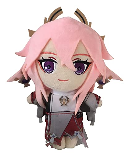 QYIFIRST Anime Genshin Yae Miko Guuji Yae Plush Toys Doll Plush Plüschpuppe Cosplay Kuscheltier Plüschtier Braun 20cm von QYIFIRST