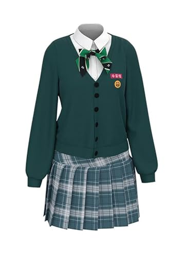 QYIFIRST Anime Hyosan High School Schuluniform Outfits Fasching Cosplay Kostüm Grün Damen XL von QYIFIRST