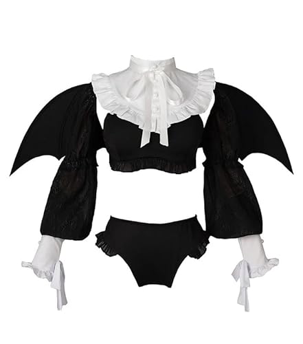 QYIFIRST Anime Kitagawa Succubi Outfits Fasching Cosplay Kostüm Schwarz Damen 3XL von QYIFIRST