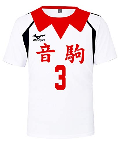 QYIFIRST Anime Nekoma High School Morisuke Yaku NO.3 Tee Shirt 3D Kurzarm T-Shirt Top Bluse Cosplay Kostüm Weiß S (Chest 94cm) von QYIFIRST