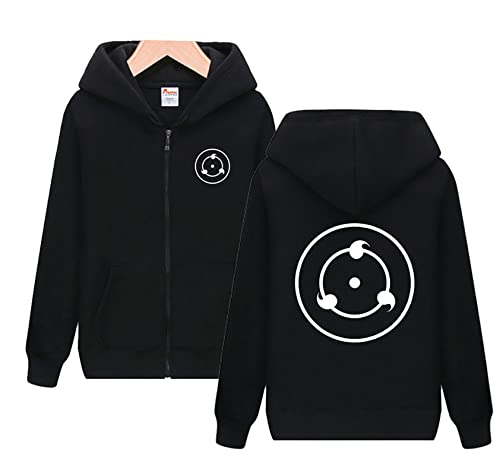 QYIFIRST Hoodie Sharingan Mirror Kapuzenpullover Cosplay Kostüm Langarm Sweatshirt Unisex Anime 3D Druck Jacket Schwarz M (Chest 104cm) von QYIFIRST