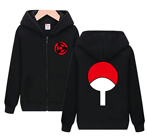 QYIFIRST Pullover Uchiha Clan Uchiha Ichizoku uchiwa Cosplay Kostüm Kaputzen Jacke Streetwear Unisex Anime 3D Druck Jacket Sweatshirt Schwarz XL (Chest 112cm) von QYIFIRST