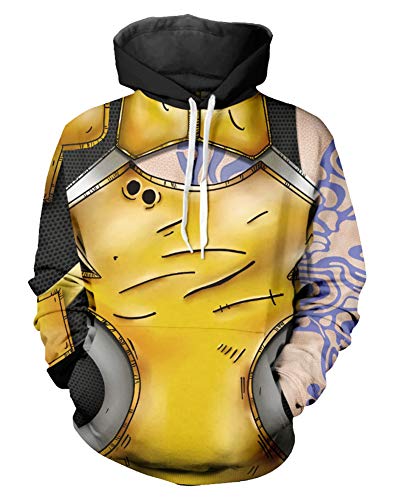 QYIFIRST Unisex 3D Druck Anime Kapuzenpulli Hoodie Siren Maya Cosplay Kostüm Adult Gold EU Size L von QYIFIRST