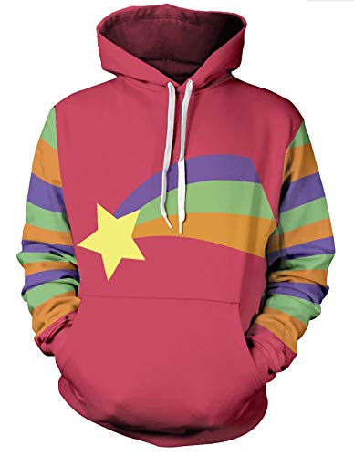 QYIFIRST Unisex 3D Druck Anime Pullover mit Kapuze Streetwear Small Town Cosplay Kostüm Rosa EU Size XL von QYIFIRST