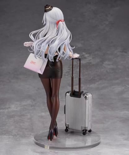 QYYSL Anime Girl Figure 24CM Limited Edition Japanese Anime Otherwhere Flight Attendant Action Figure Awahara Shiori Stewardess Figures Pretty Girl Figure PVC Anime Collectible Toy Statue Birthday Gi von QYYSL