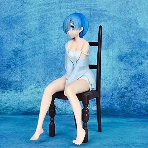 QYYSL Anime Girl Figure Japanese Anime Girl Re:Life in A Different World from Zero Rem Underwear Pajamas Chair Figure PVC Action Figure Toy Adult Collectible Model Doll Desktop Ornaments Statue Boxed von QYYSL