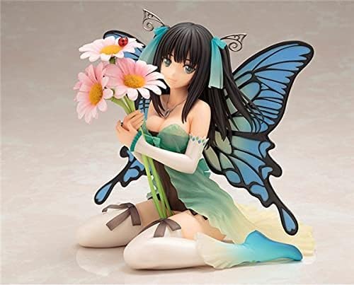 QYYSL Anime-Mädchen-Figur, 14 cm, Anime-4 Blätter, Gänseblümchen, Tony Fee, Schmetterling, Gänseblümchen mit schöner Blume sitzend, PVC, Actionfigur für Erwachsene, Spielzeug, schönes Mädchen, von QYYSL