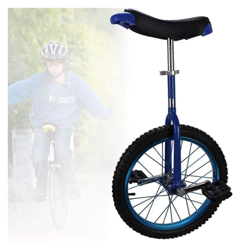 16/18/20 Zoll Einrad for Erwachsene und Kinder – rutschfeste Räder, Alufelge, extra Dicker Reifen, Verstellbarer Sitz for Outdoor-Sport und Fitness(Blu,20inch) von QZLNONTK