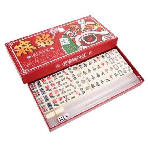 QZLNONTK Mini Chinese Mahjong Set, 1 Set Mahjong Toys Mahjong Games Mahjong Travelling Goods Home Mahjong Props White PVC von QZLNONTK