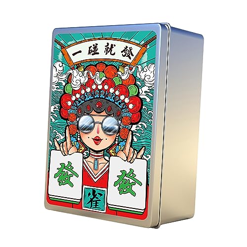 QZLNONTK Mini Chinese Mahjong Set, Mahjong-Spielkarten, Mahjong-Spiel, kompakt und leicht zu transportieren, Partyspiel-Zubehör, 144 Karten/Set, Brettspiel for Treffen im Freien von QZLNONTK