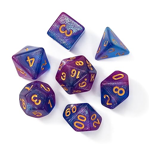 Qaonsciug 7Pcs Verschiedene Anzahl Von Gesicht Acryl Würfel Desktop Spiel Requisiten Pädagogisches Spielzeug Polyhedral Kind Mehrseitige Digitale Würfel von Qaonsciug