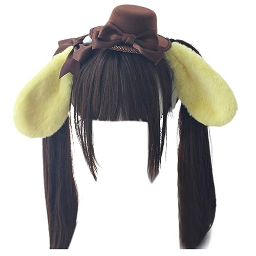 Qaonsciug Anime Hairfor Mädchen Stil Plüsch Lop Ohren Stirnband Cosplay Kostüm Party Kopfschmuck Show Frauen Kopfbedeckung von Qaonsciug