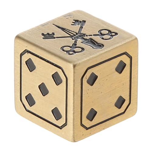 Qaonsciug Feste Polierte Messing Dices 15 Mm 6-Seiten Runde Ecken Dices D6 Metal Cubes Dices Brettspiel Dices Requisiten Geschenk von Qaonsciug