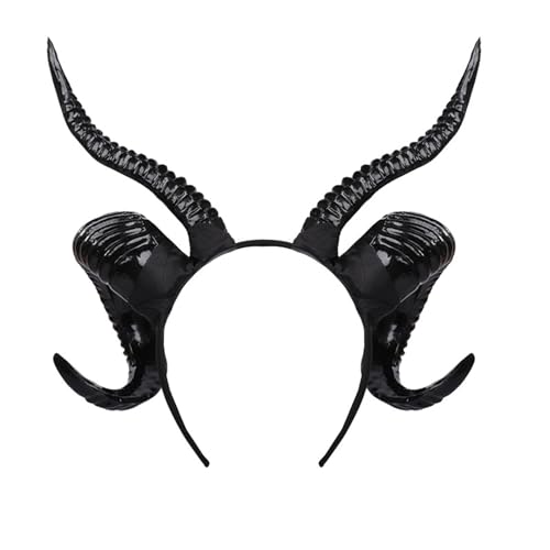 Qaonsciug Gothic Sheep Horn Cosplay Party Cartoon COSPLAY Halloween Dark Series Rollenkostüm Proms Party Live Show Kopfbedeckung von Qaonsciug