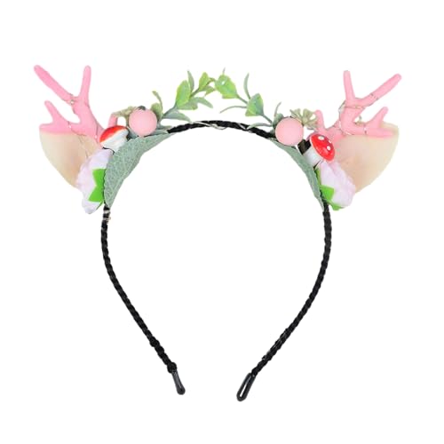 Qaonsciug LED-Geweih-Stirnband mit Weihnachtsmotiv, Party-Zubehör, Urlaub, dekorativer Kopfschmuck für Festivals, Feiern von Qaonsciug