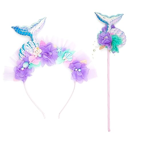 Qaonsciug Mädchen Meerjungfrauen Stirnband und Stick Set Haushalt Party Supplies für Teenager Mädchen Erwachsene Weibliche Kostüm Supplies von Qaonsciug