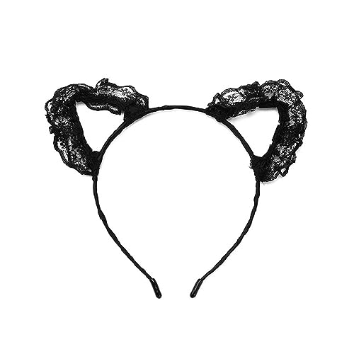 Qaonsciug Ohr-Stirnband mit Spitze für Con Kostüm Party Thema Foto für Mädchen Teenager Kopfschmuck von Qaonsciug