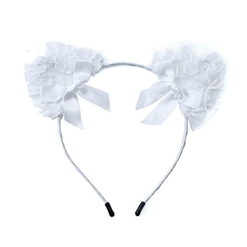 Qaonsciug Ohr-Stirnband mit Spitze für Con Kostüm Party Thema Foto für Mädchen Teenager Kopfschmuck von Qaonsciug
