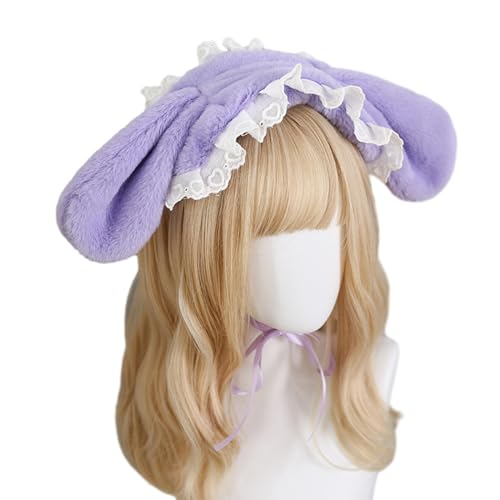 Qaonsciug Spitze Anime Hairfor Girls Style Plüsch Ohren Stirnband Cosplay Kostüm Party Kopfschmuck Show Kopfbedeckung von Qaonsciug